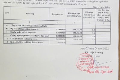 CÔNG KHAI THỰC HIỆN DỰ TOÁN THU- CHI NGÂN SÁCH QUÝ I- NĂM 2025